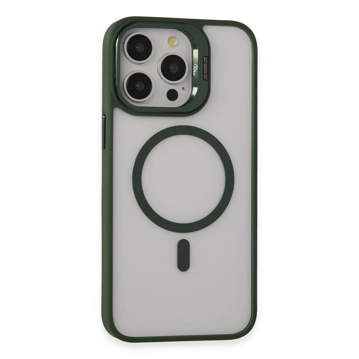 Joko Apple İphone 15 Pro Kılıf Roblox Lens Magsafe Standlı Kapak - Koyu Yeşil