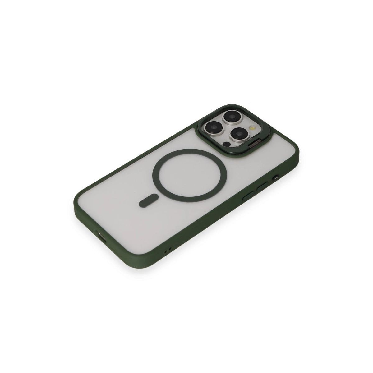 Joko Apple İphone 15 Pro Max Kılıf Roblox Lens Magsafe Standlı Kapak - Koyu Yeşil