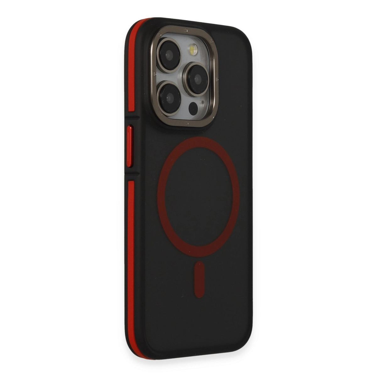 Joko Apple İphone 15 Pro Max Rocky Magsafe Kapak - Siyah-kırmızı