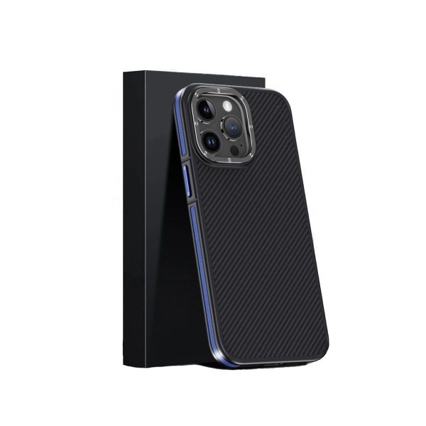 Joko Apple İphone 15 Pro Kılıf Aramid 600d Kevlar Karbon Fiber Magsafe Kapak - Lacivert