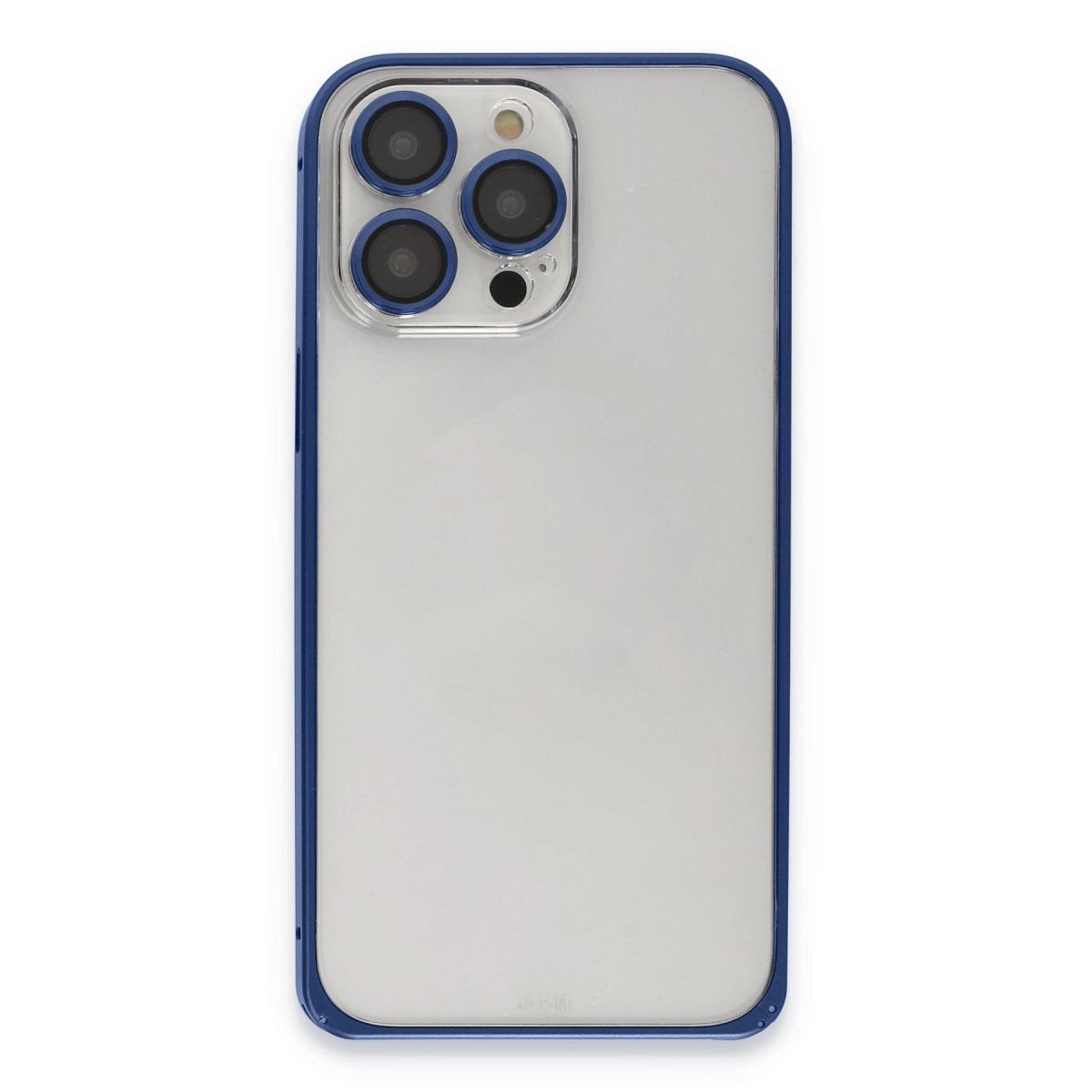 Joko Apple İphone 15 Pro Metal Bumper Mat Kapak - Lacivert