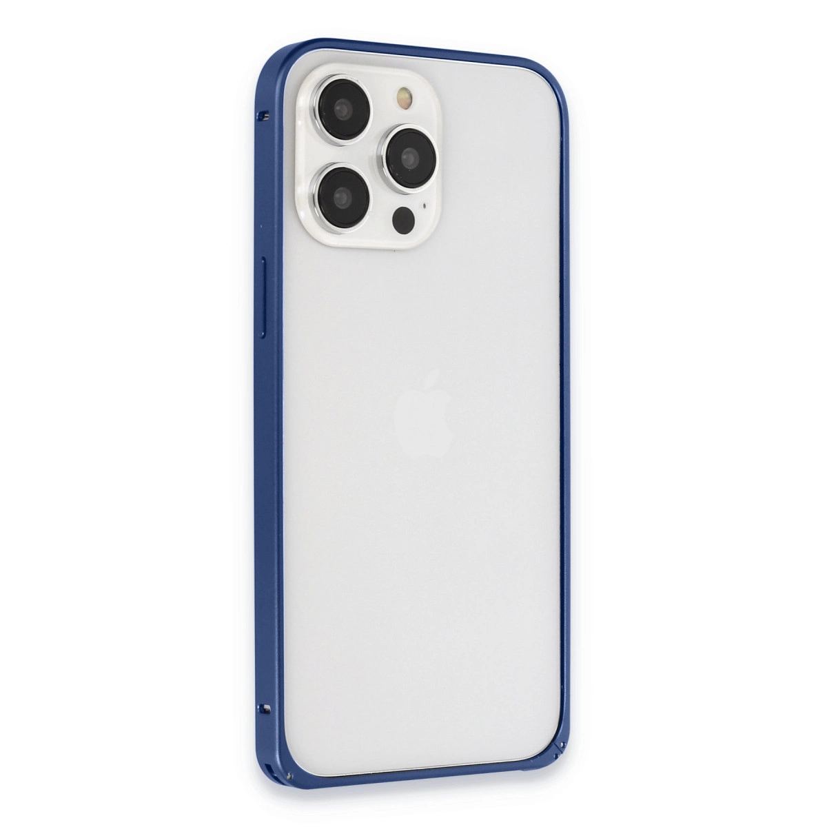 Joko Apple İphone 15 Pro Metal Bumper Mat Kapak - Lacivert