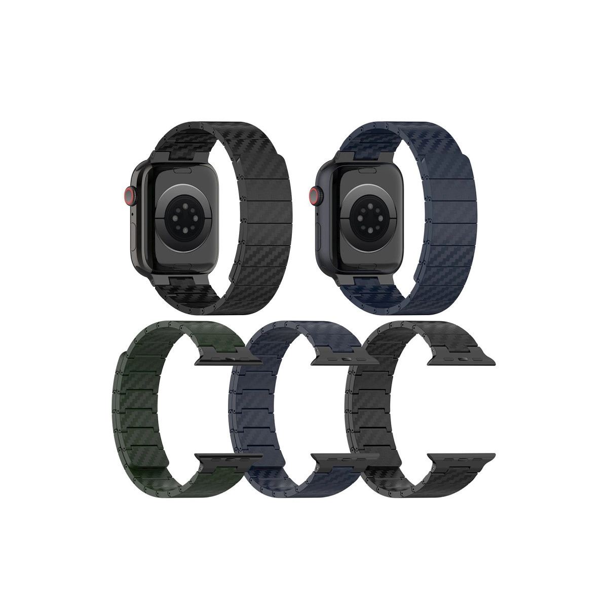 Apple Watch 45mm Carbon Steel Kordon (saat Değildir) - Koyu Yeşil