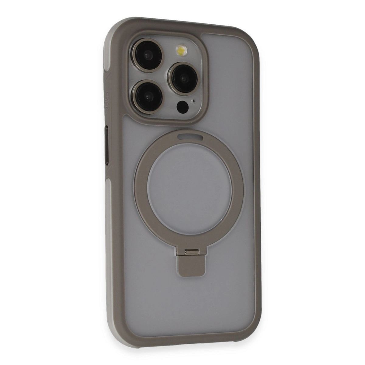 Joko Apple İphone 15 Pro Max Zorda Airbag Magsafe Standlı Kapak - Titan Gri