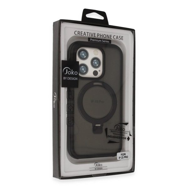 Joko Apple İphone 15 Pro Max Zorda Airbag Magsafe Standlı Kapak - Titan Gri