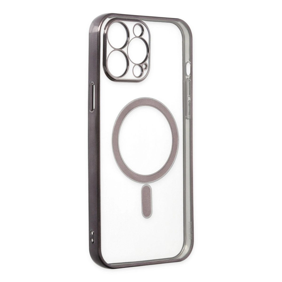 Apple İphone 14 Pro Kılıf Magneticsafe Lazer Silikon - Siyah