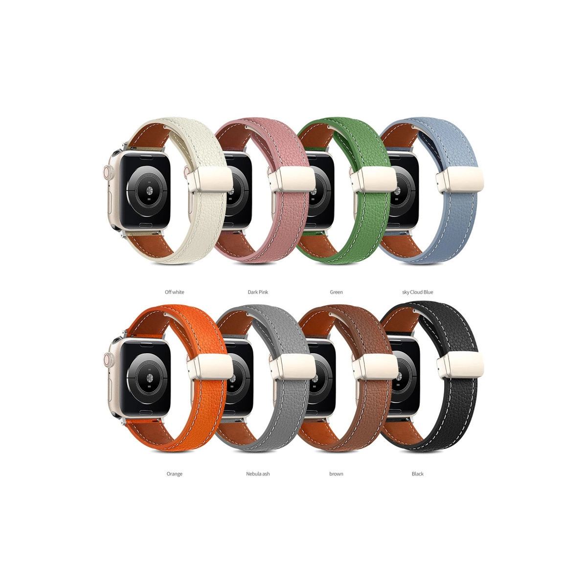 Apple Watch 38mm Kr414 Daks Deri Kordon (saat Değildir) - Koyu Yeşil