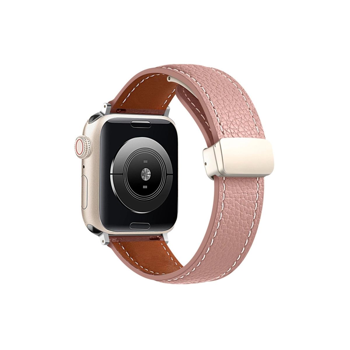 Apple Watch 38mm Kr414 Daks Deri Kordon (saat Değildir) - Pembe