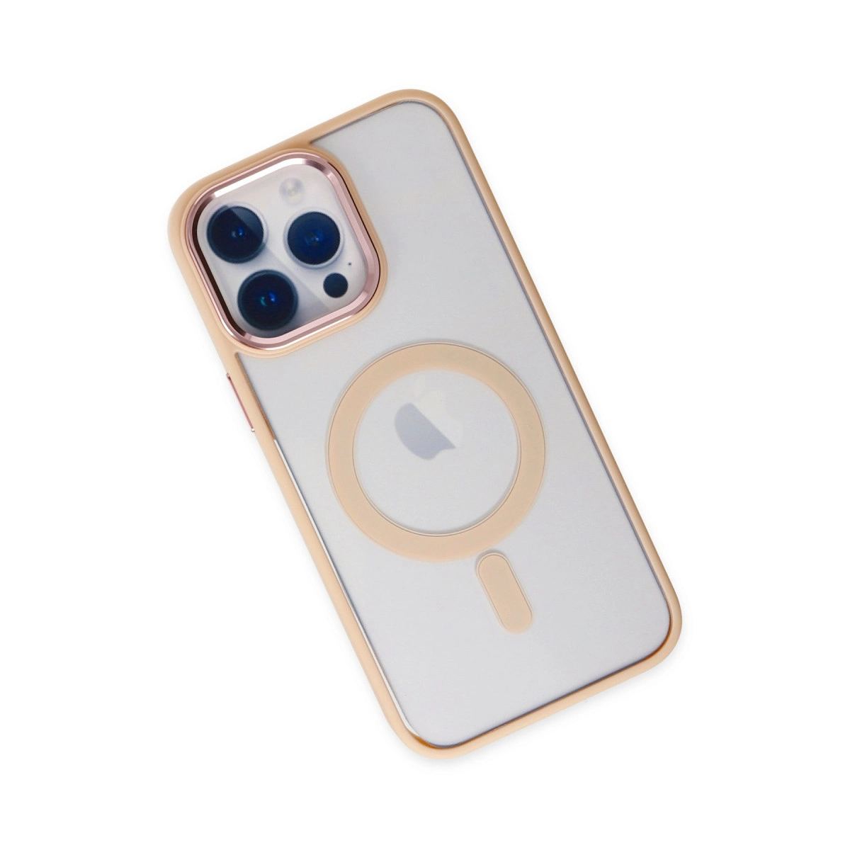 Apple İphone 14 Pro Max Kılıf Room Magneticsafe Silikon - Pudra