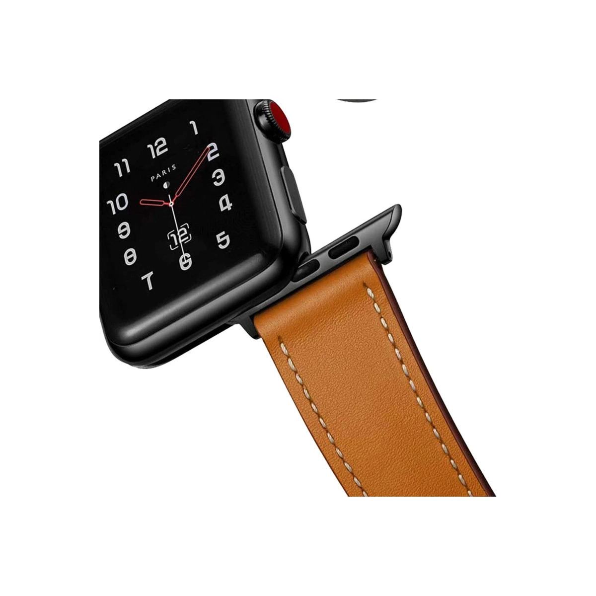 Apple Watch 42mm Kr415 Luaz Deri Kordon (saat Değildir) - Turuncu