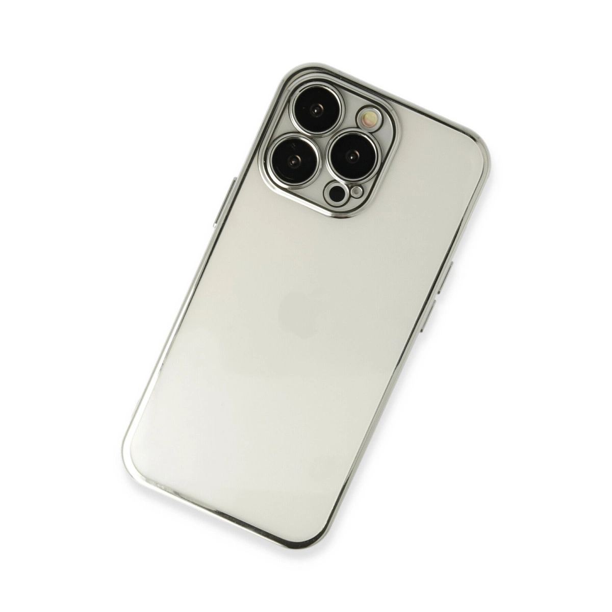 Apple İphone 14 Pro Kılıf Razer Lensli Silikon - Gümüş