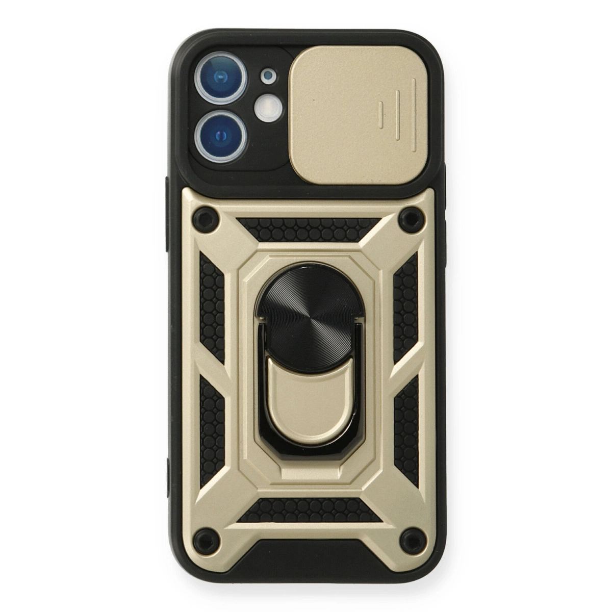Apple İphone 11 Kılıf Pars Lens Yüzüklü Silikon - Gold