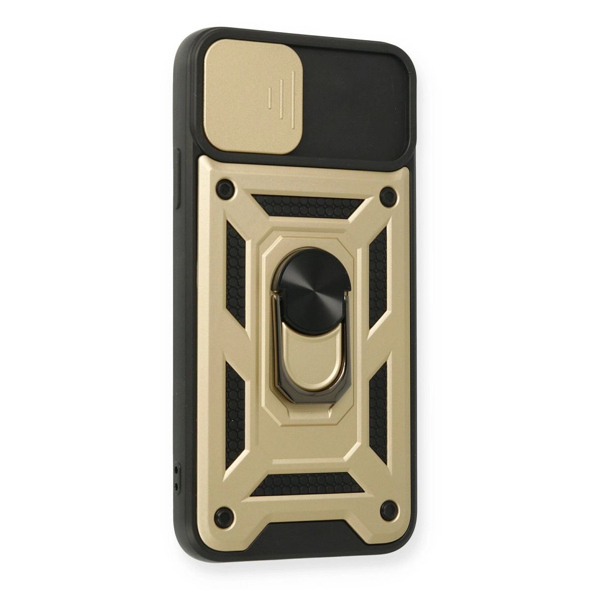 Apple İphone 11 Pro Kılıf Pars Lens Yüzüklü Silikon - Gold