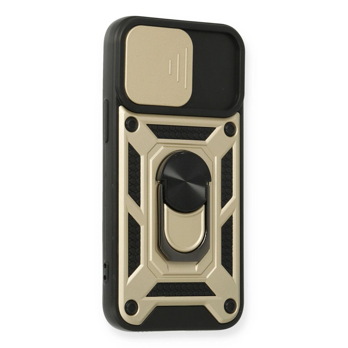 Apple İphone 12 Mini Kılıf Pars Lens Yüzüklü Silikon - Gold