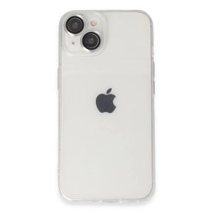 Apple İphone 14 Kılıf Luko Lens Silikon - Gümüş