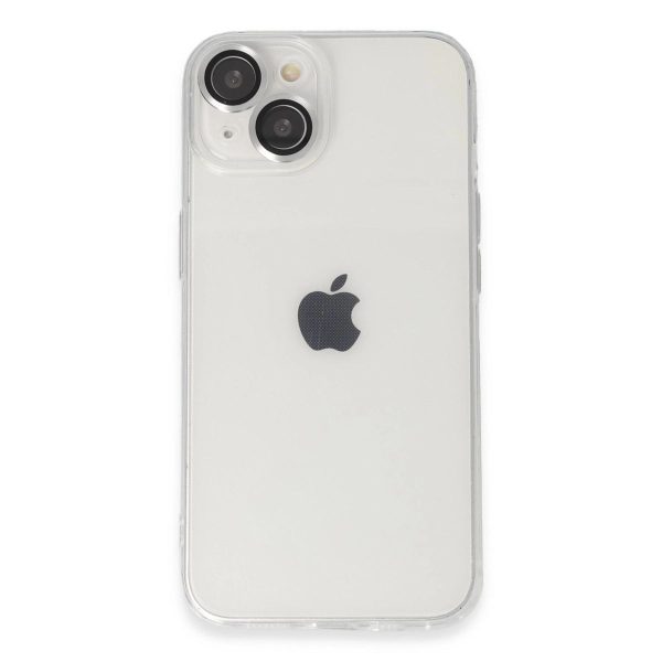 Apple İphone 14 Kılıf Luko Lens Silikon - Gümüş