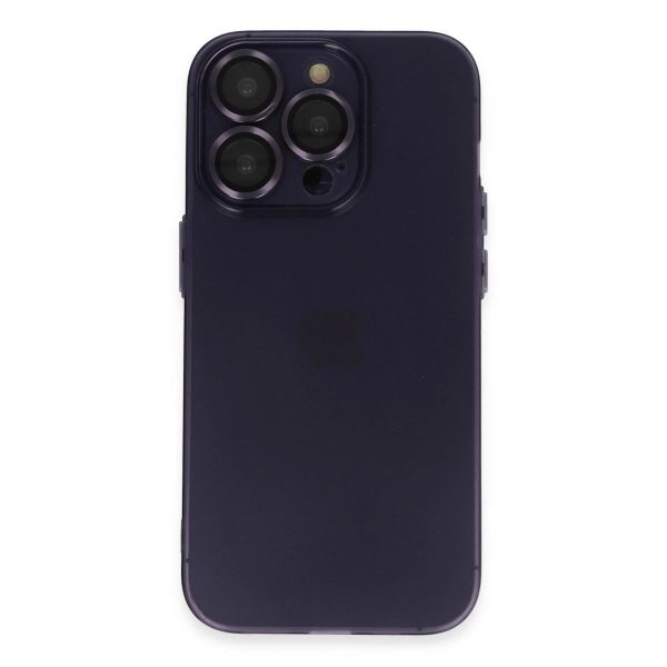 Apple İphone 14 Pro Max Kılıf Luko Lens Silikon - Derin Mor