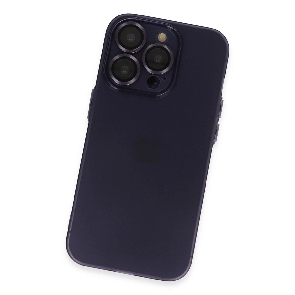 Apple İphone 14 Pro Max Kılıf Luko Lens Silikon - Derin Mor