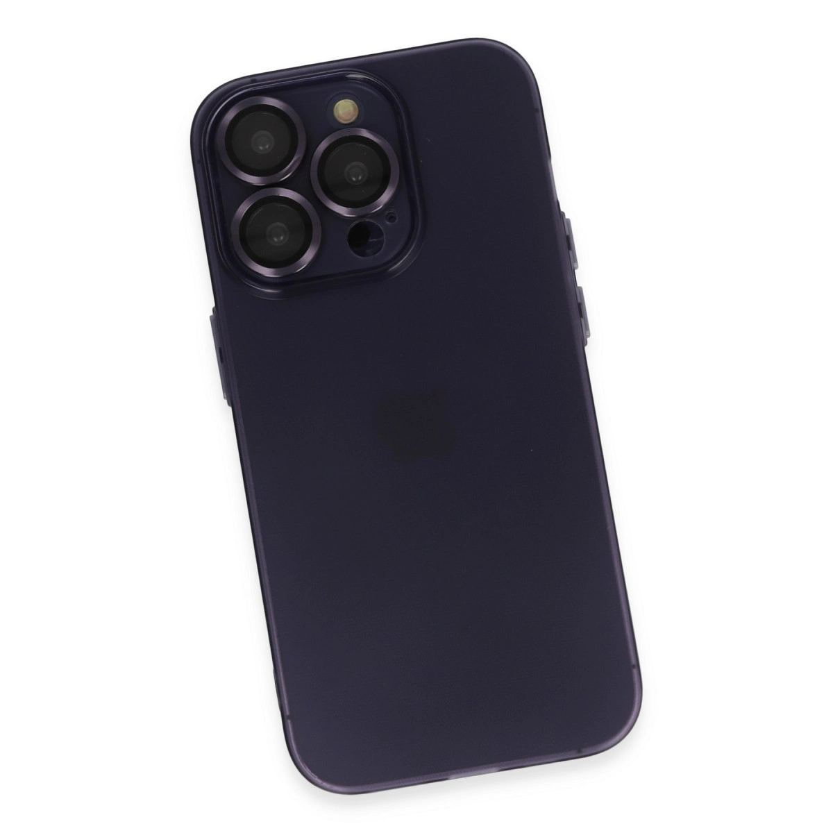 Apple İphone 14 Pro Max Kılıf Luko Lens Silikon - Derin Mor