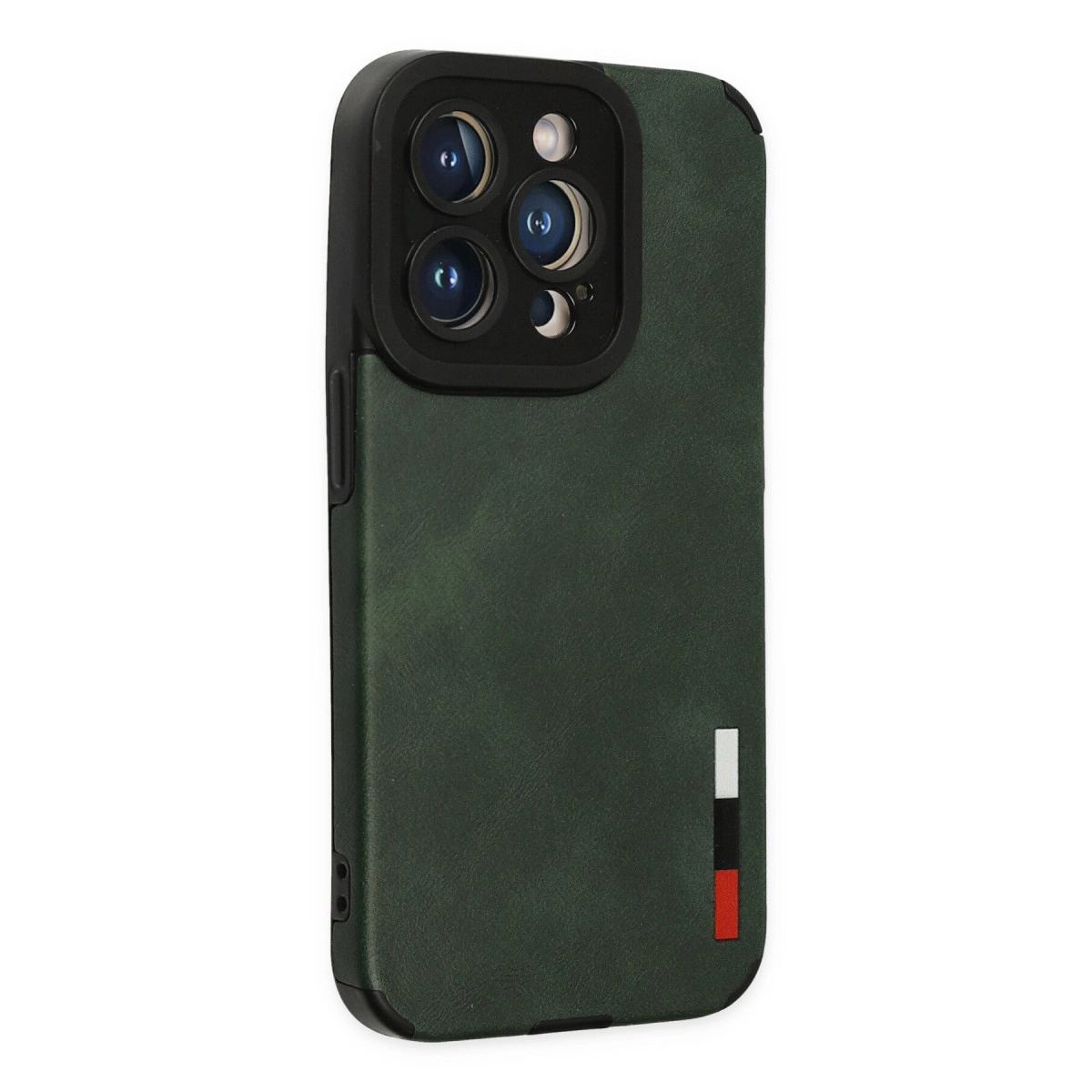 Apple İphone 14 Pro Max Kılıf Loop Deri Silikon - Yeşil