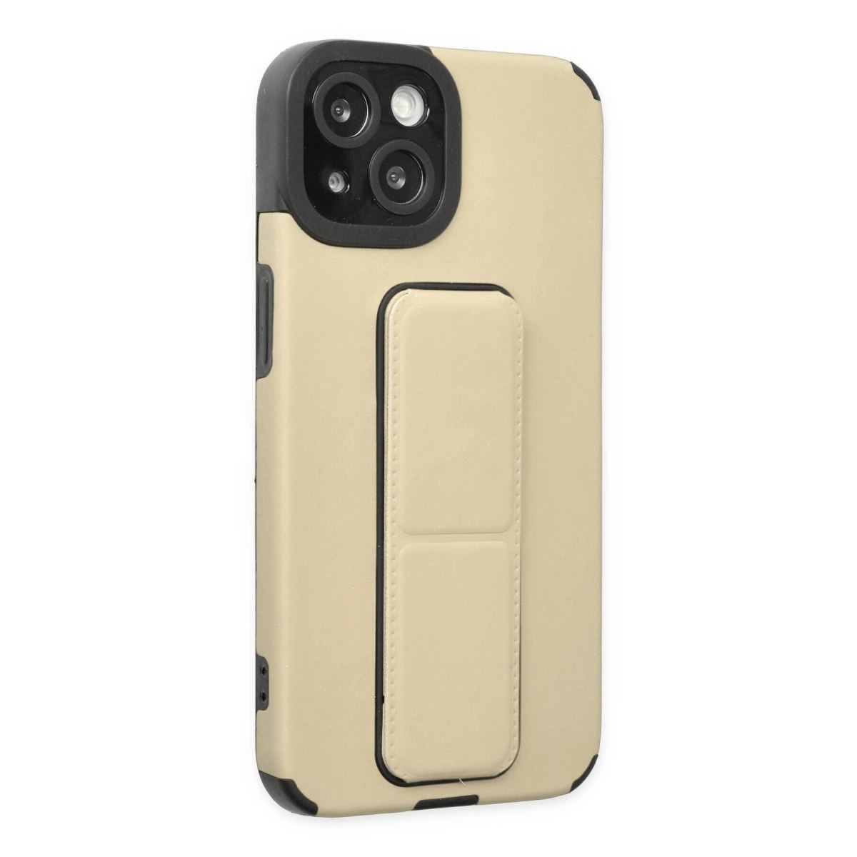 Apple İphone 14 Plus Kılıf Mega Standlı Silikon - Gold