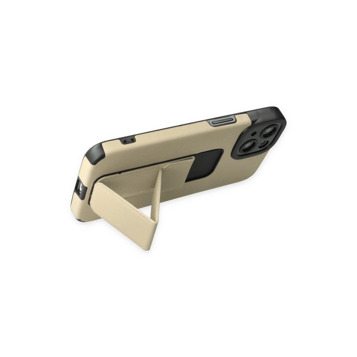 Apple İphone 14 Plus Kılıf Mega Standlı Silikon - Gold