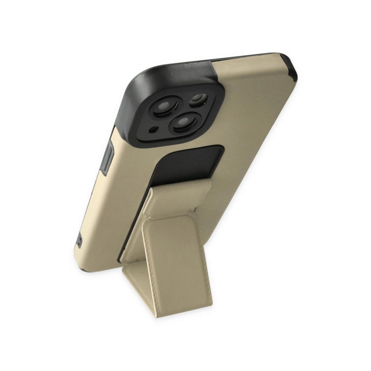Apple İphone 14 Plus Kılıf Mega Standlı Silikon - Gold