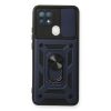 Oppo A15 Kılıf Pars Lens Yüzüklü Silikon - Lacivert