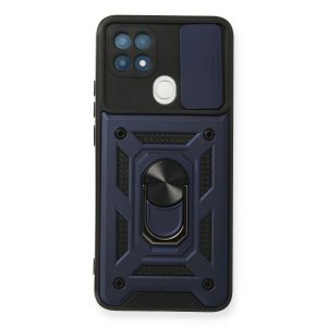 Oppo A15 Kılıf Pars Lens Yüzüklü Silikon - Lacivert
