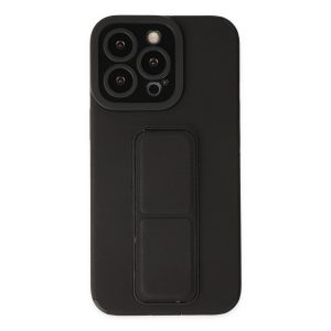 Apple İphone 14 Pro Kılıf Mega Standlı Silikon - Siyah