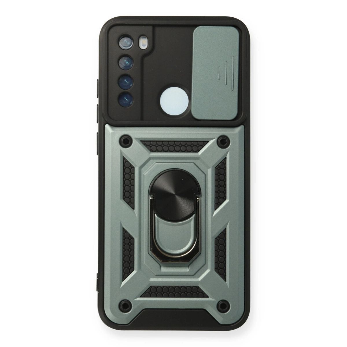 Xiaomi Redmi Note 8 Kılıf Pars Lens Yüzüklü Silikon - Yeşil
