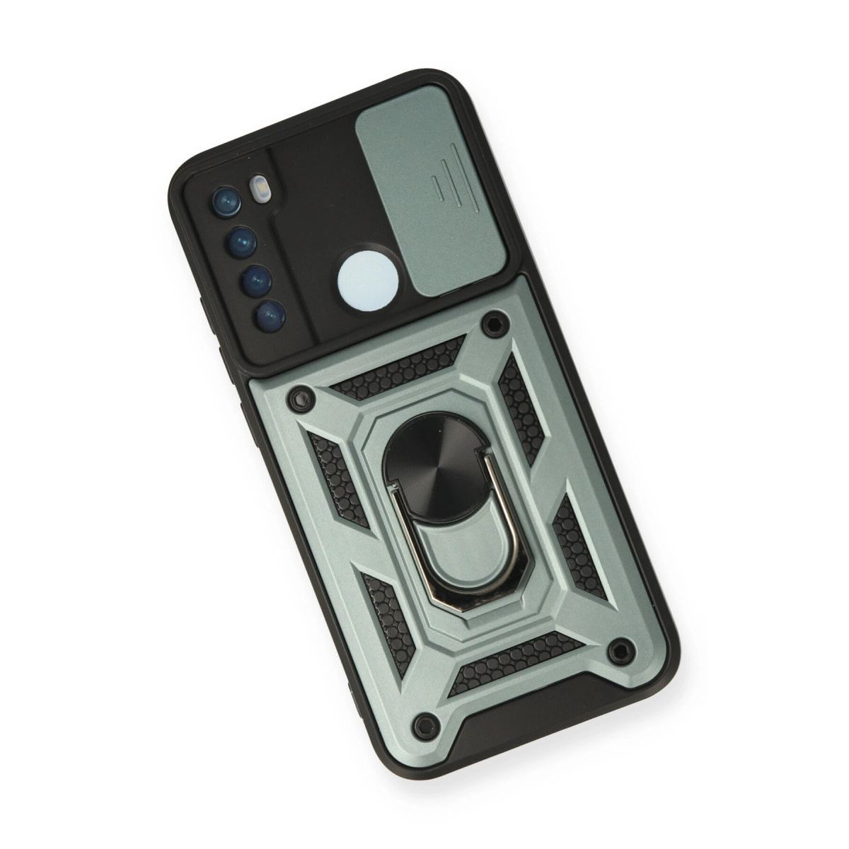 Xiaomi Redmi Note 8 Kılıf Pars Lens Yüzüklü Silikon - Yeşil