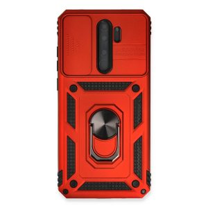 Xiaomi Redmi Note 8 Pro Kılıf Pars Lens Yüzüklü Silikon - Kırmızı