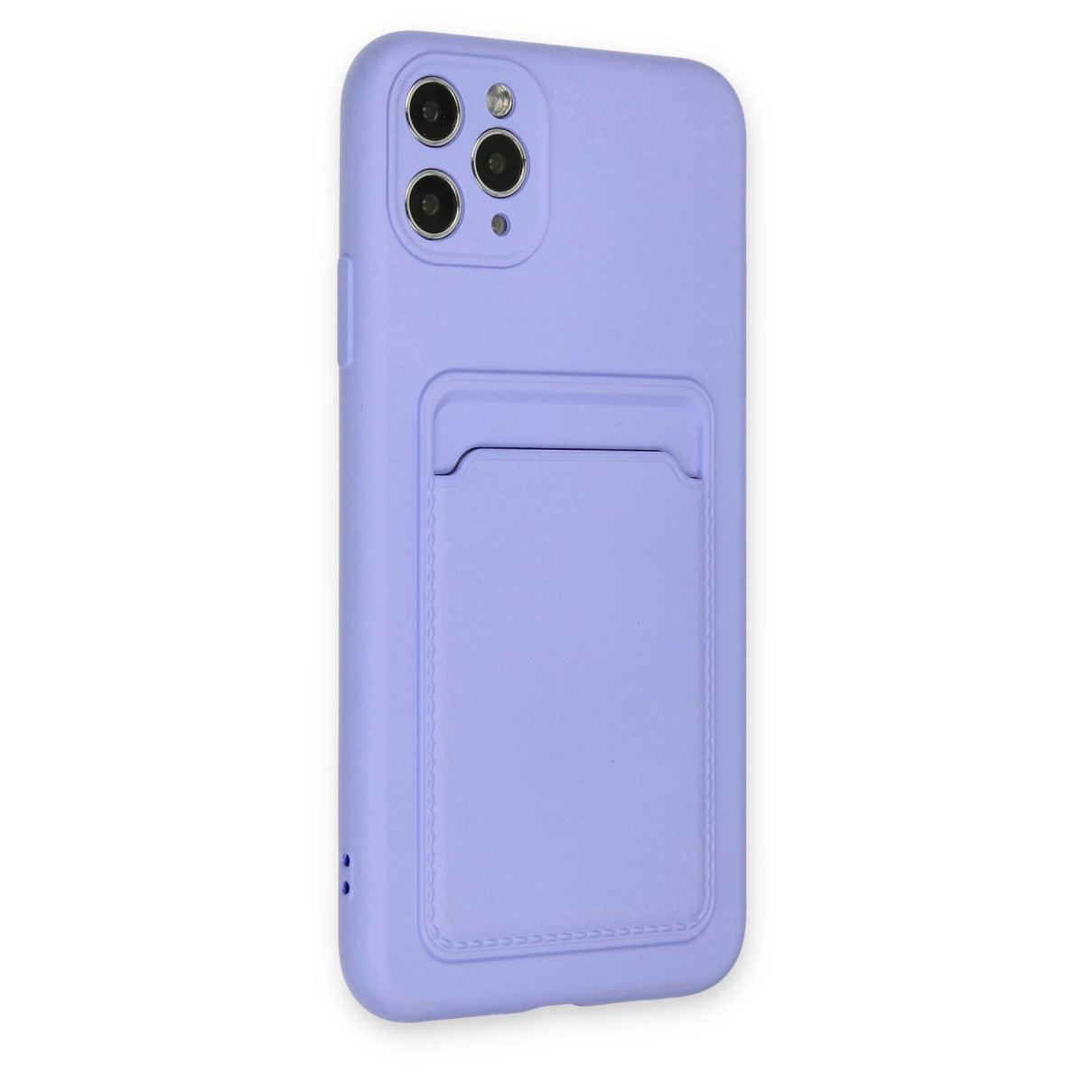 Apple İphone 11 Pro Max Kılıf Kelvin Kartvizitli Silikon - Lila