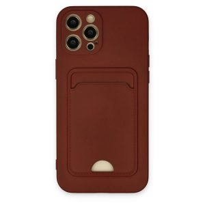 Apple İphone 12 Pro Max Kılıf Kelvin Kartvizitli Silikon - Bordo