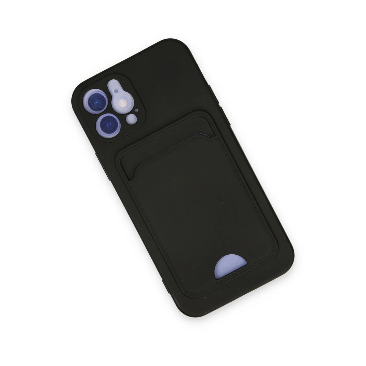 Apple İphone 12 Kılıf Kelvin Kartvizitli Silikon - Siyah