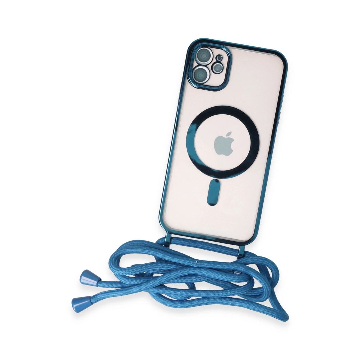 Apple İphone 11 Kılıf Divo Lazer Askılı Magsafe Kapak - Sierra Blue