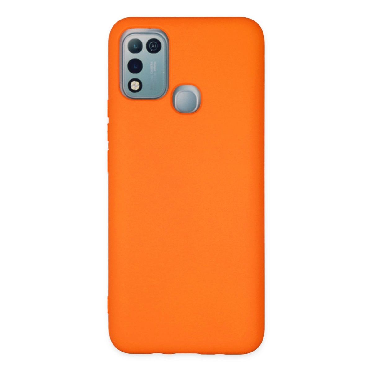 İnfinix Hot 10 Play Kılıf Nano İçi Kadife Silikon - Turuncu