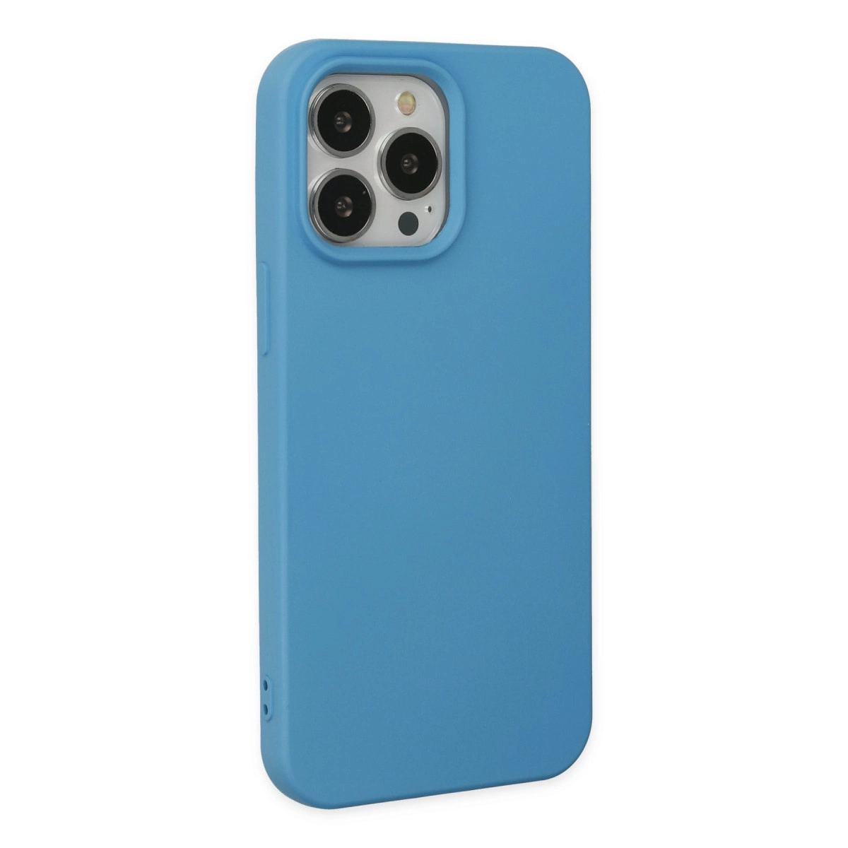 Apple İphone 14 Pro Max Kılıf Nano İçi Kadife Silikon - Mavi