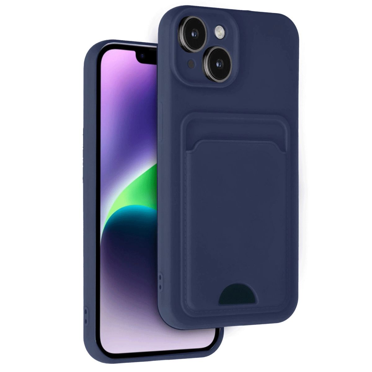 Apple İphone 14 Kılıf Kelvin Kartvizitli Silikon - Lacivert