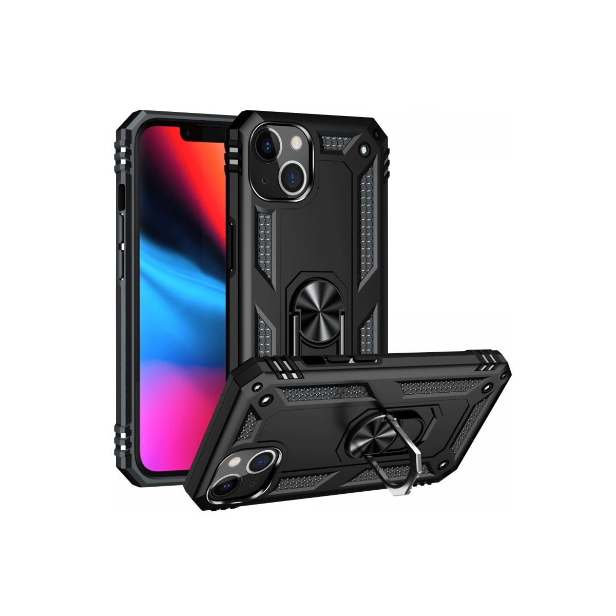 Apple İphone 14 Plus Kılıf Sofya Yüzüklü Silikon Kapak - Siyah