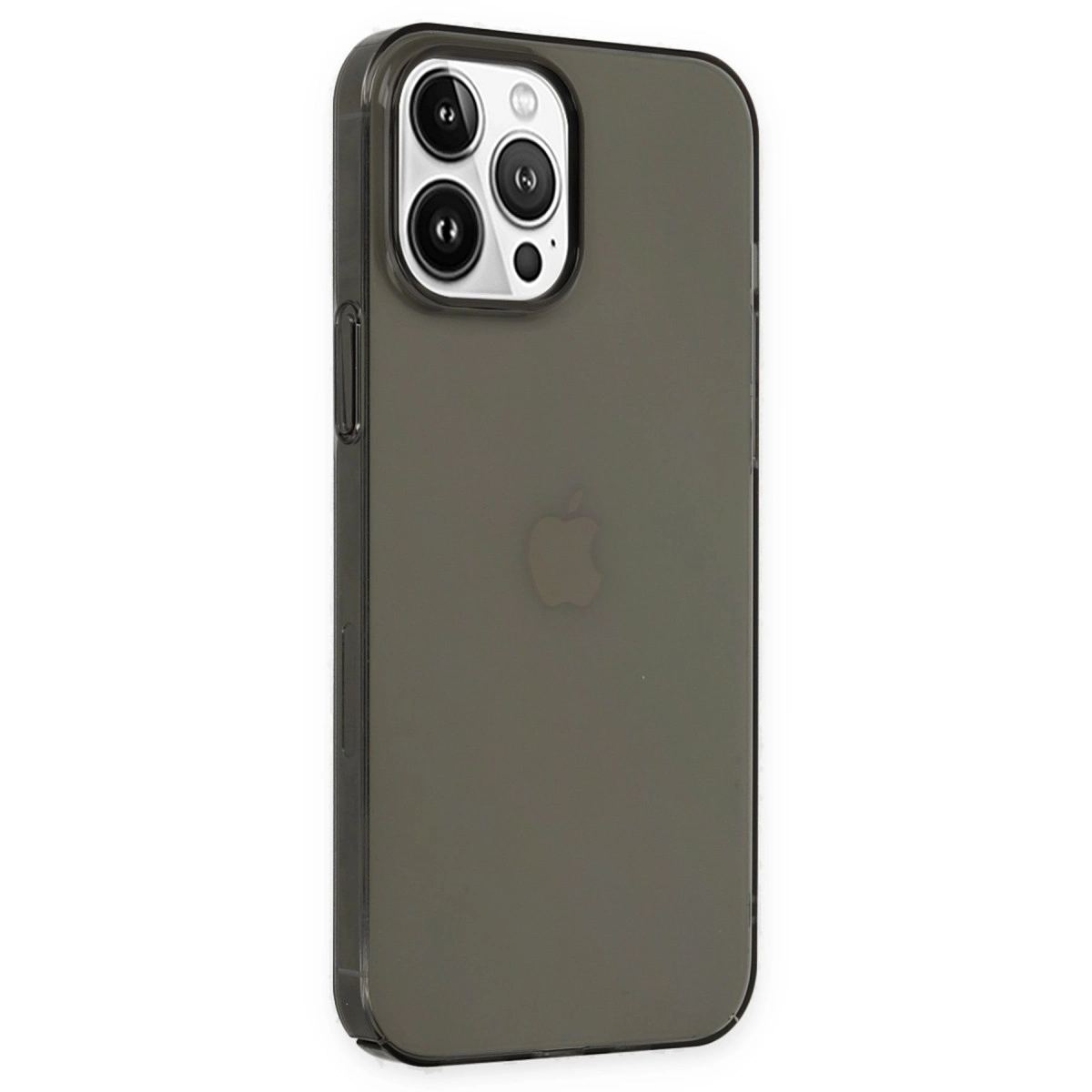 Apple İphone 14 Pro Kılıf Pc Sert Şeffaf Kapak - Siyah