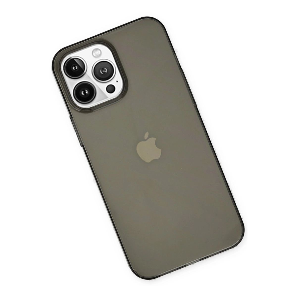 Apple İphone 14 Pro Kılıf Pc Sert Şeffaf Kapak - Siyah