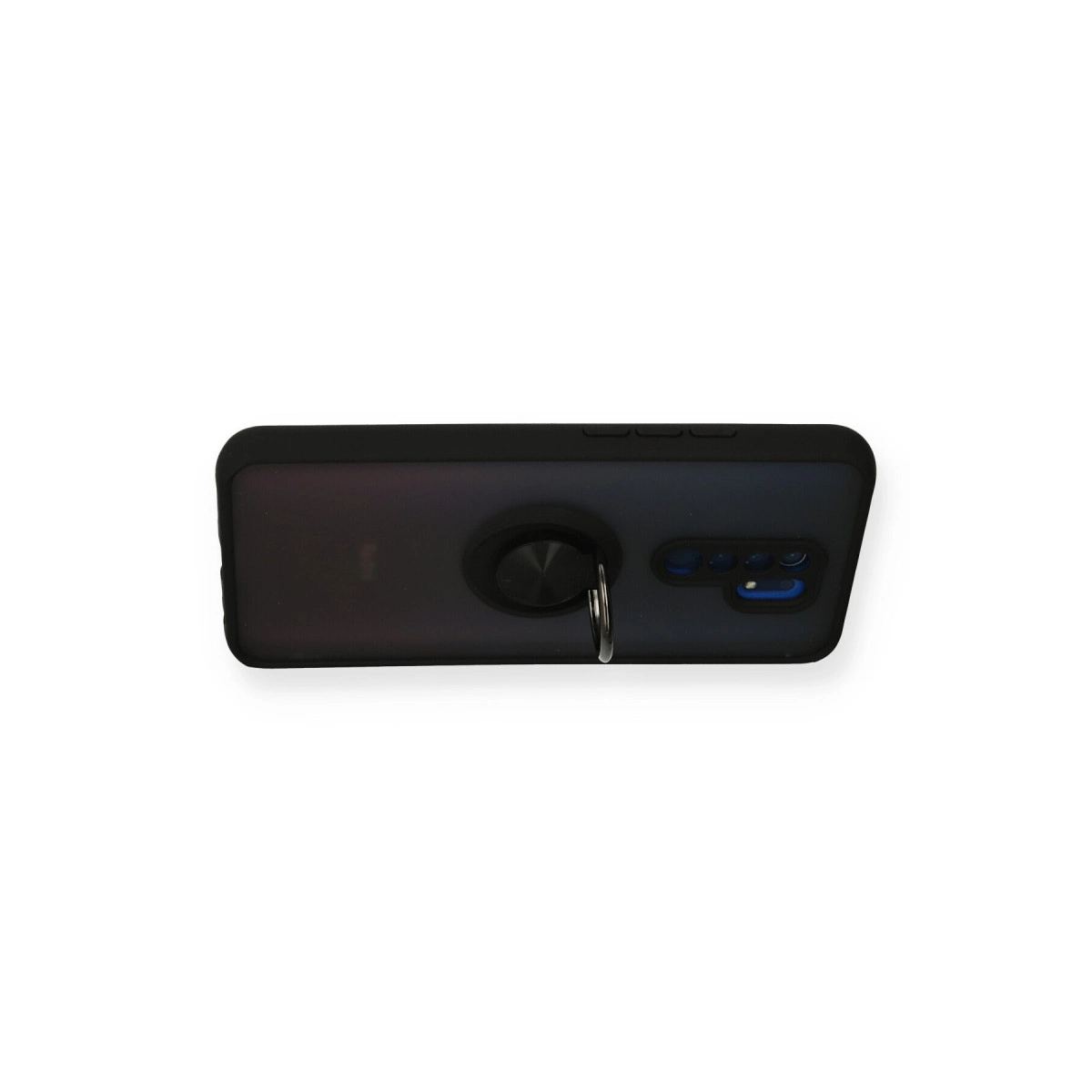 Xiaomi Redmi 9 Kılıf Montreal Yüzüklü Silikon Kapak - Siyah