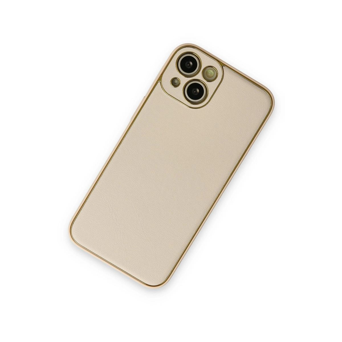 Apple İphone 14 Plus Kılıf Coco Deri Silikon Kapak - Gold