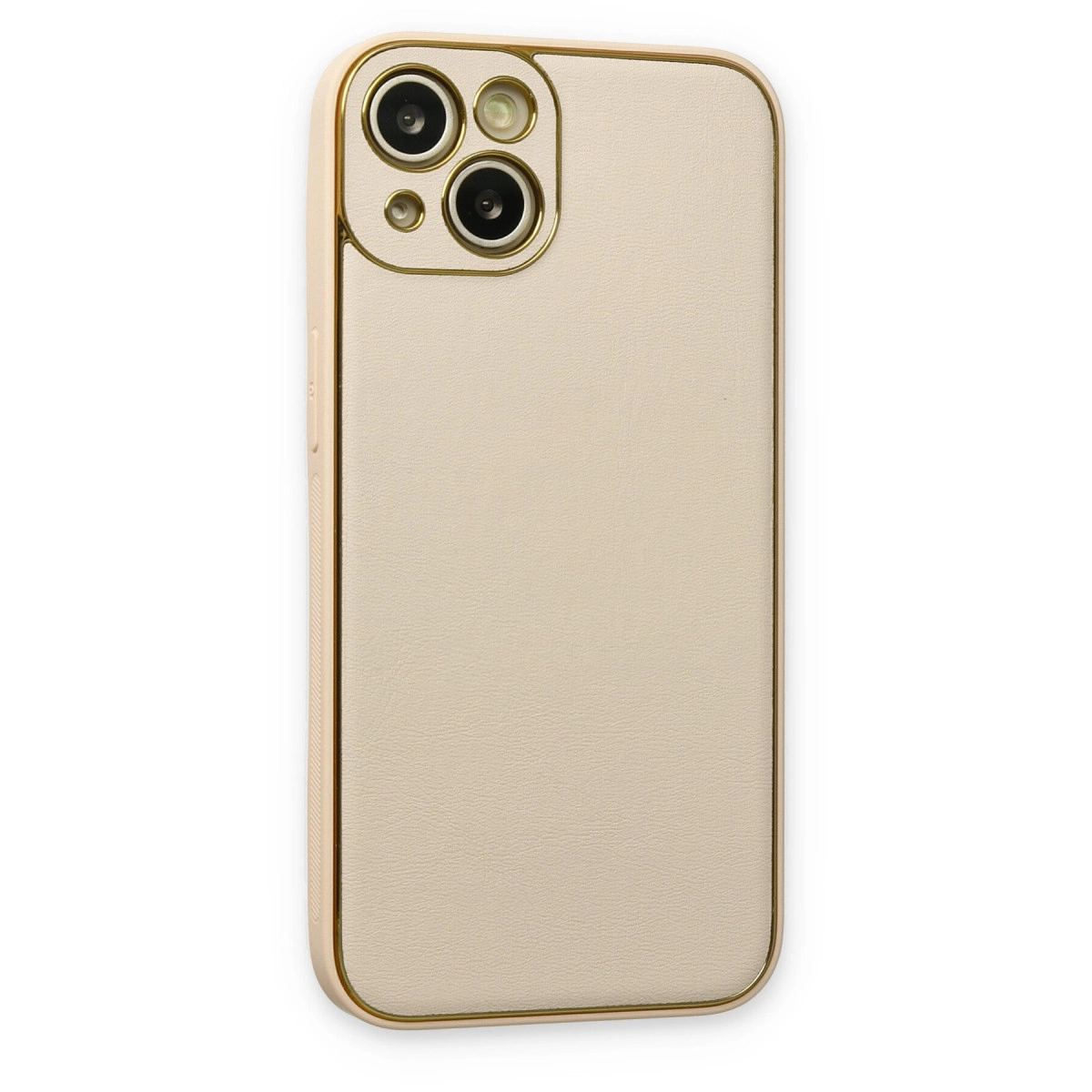 Apple İphone 14 Plus Kılıf Coco Deri Silikon Kapak - Gold