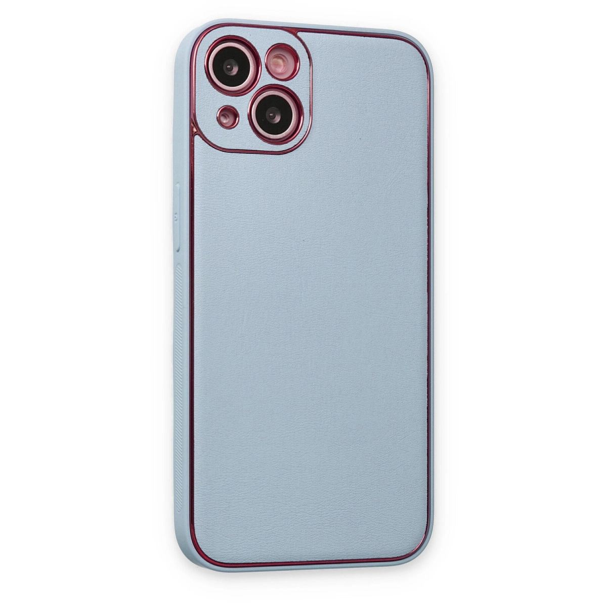 Apple İphone 14 Plus Kılıf Coco Deri Silikon Kapak - Sky Blue