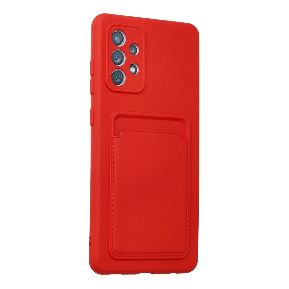 Samsung Galaxy A32 Kılıf Kelvin Kartvizitli Silikon - Kırmızı