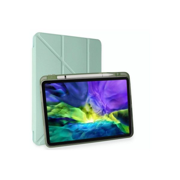 Apple İpad Pro 12.9 (2021) Kılıf Kalemlikli Mars Tablet Kılıfı - Açık Yeşil