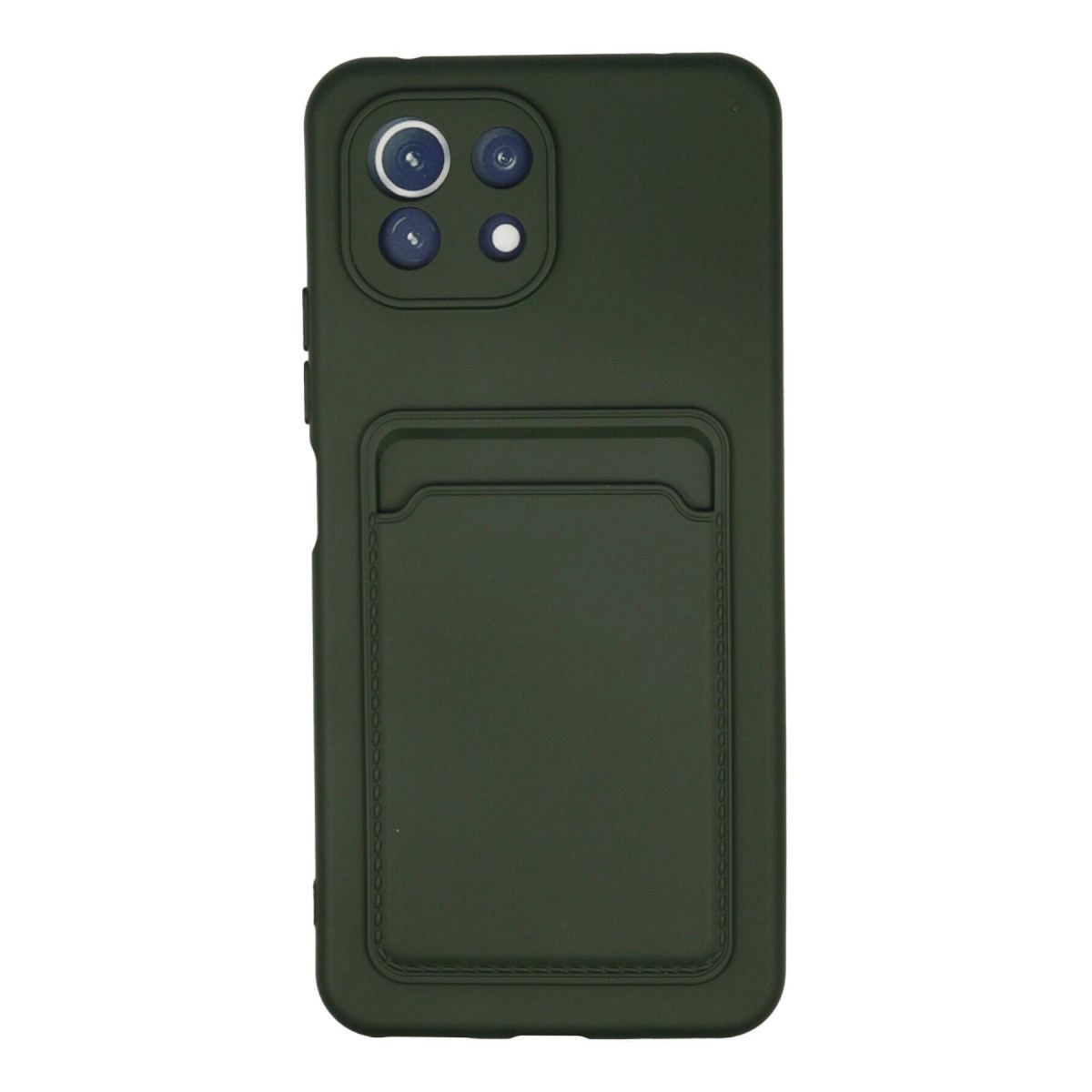 Xiaomi Mi 11 Kılıf Kelvin Kartvizitli Silikon - Koyu Yeşil